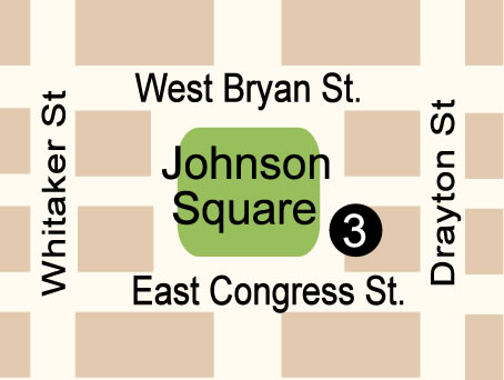 Johnson Square Map in Savannah GA. 